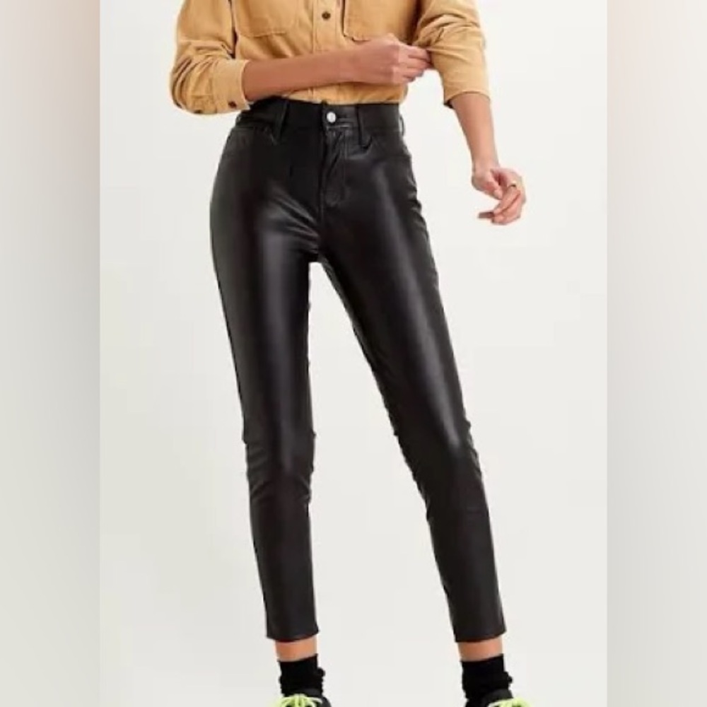 Levis Premium 720 high rise super skinny ankle jean, faux leather